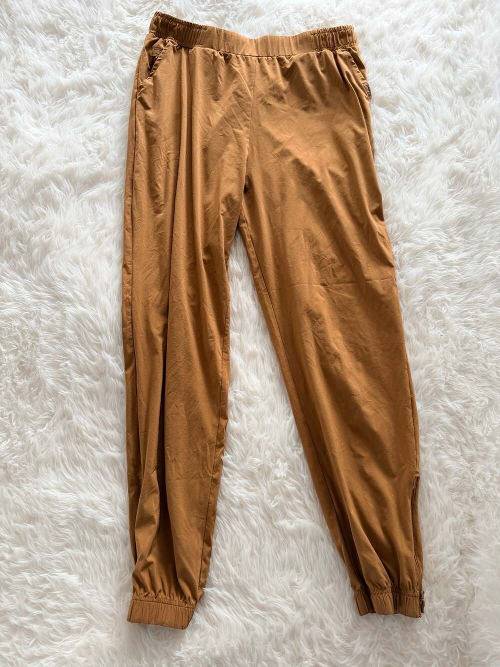 Peach Women's Brown Elastic Waist Jogger Pants Size S